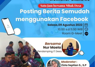 Nagari Sungai Rumbai Timur Mengikuti Workshop Online Posting Berita Semudah Menggunakan Facebook